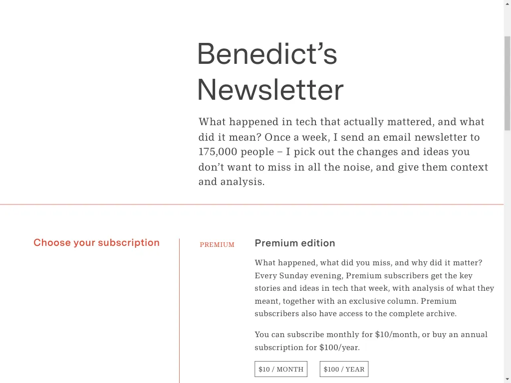 Benedict's Newsletter