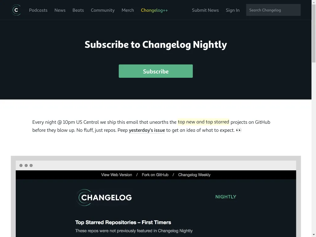 Changelog Nightly