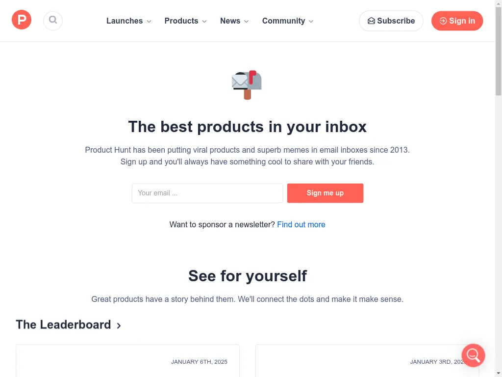 Product Hunt Newsletter