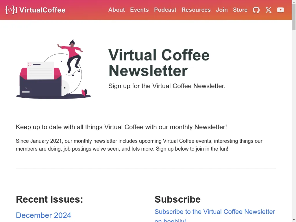 Virtual Coffee Newsletter